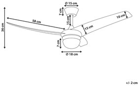 Stropný ventilátor so svetlom čierny JIBOA Beliani