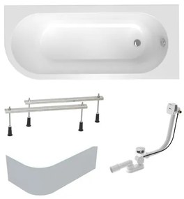 Asymetrická vaňa Laguna Rajka 170x72,5 cm akrylát pravá SIKOVRAJ170PAPNP, 1 ks