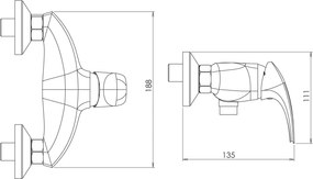 Novaservis Metalia ECO+, sprchová batéria 150 mm, chrómová, 57060,0E