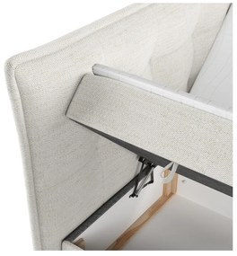 Krémovobiela boxspring posteľ s úložným priestorom 140x200 cm Sinai – Maison de Rêve