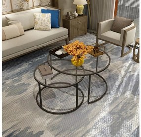 SADA 2x Konferenčný stolík BELARUS čierna