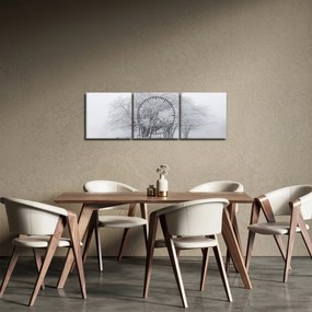 Obraz - Biela zima (s hodinami) (90x30 cm)