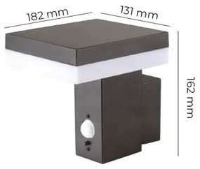 LED solárne nástenné svietidlo so senzorom SOLARIS2 LED/5,5W/3,7V 4000K IP44