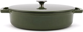 Elmich Smaltovaný liatinový nízky hrniec Ember 28 cm olivovozelený