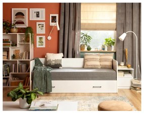 Jednolôžková rozkladacia posteľ 80 cm BRW Tetrix 13 (lesk biely) (s úl. priestorom). Vlastná spoľahlivá doprava až k Vám domov. 1098494