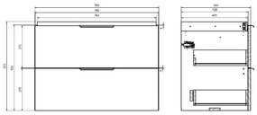Cersanit S598-048-DSM- Závesná kúpeľňová skrinka pod umývadlo MALIKA 80x45 cm biela