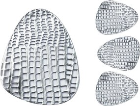 Súprava podšálok pod hrnček 10 x 13 cm strieborná