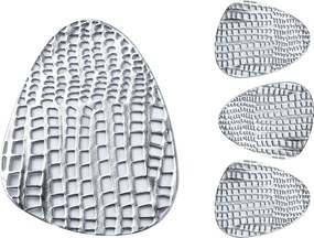 Súprava podšálok pod hrnček 10 x 13 cm strieborná