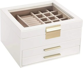 Šperkovnica Elegant, 23,1x13,5x20,3 cm, biela/béžová