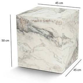 Dizajnový odkladací stolík Taliesin 45 cm vzor mramor frézia