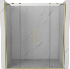 Mexen Velar Duo, posuvné dvere do otvoru 180x200 cm, 8mm číre sklo, zlatá matná, 871-180-000-02-55