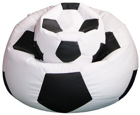 JAKS SEDACÍ VAK XXXL FUTBALOVÁ LOPTA + PODNOŽKA 100x100x60CM BIELO-ČIERNY