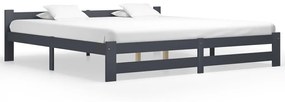 vidaXL Posteľný rám tmavosivý borovicový masív 200x200 cm