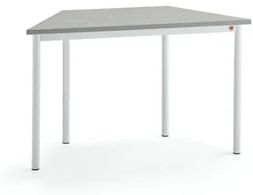Stôl SONITUS TRAPETS, 1200x600x720 mm, linoleum - šedá, biela