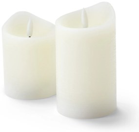 Sviečky z pravého vosku s LED diódami, 2 ks, biele