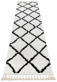 *Kusový koberec Shaggy  Cross biely atyp 60x250cm