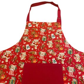 Kuchynská zástera bavlnená Vianočná Christmas červená TiaHome