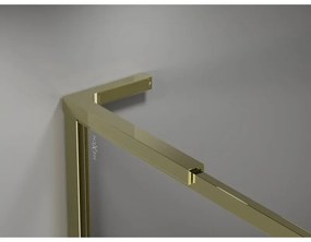 Mexen, Mexen Kioto-XF L sprchová stena s rámom 70 x 202 cm, transparentná 10 mm, zlatá - 800-070-174-50-00-XF