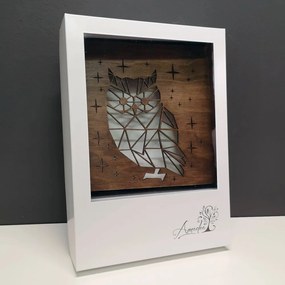 AMADEA Drevená lampička s motívom sovy, veľkosť 20 cm, s LED osvetlením s trafom na 12V