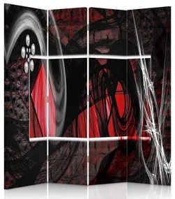 Gario Paraván Červená expresívna abstrakcia Rozmery: 145 x 170 cm, Prevedenie: Otočný paraván 360°