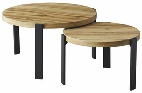 Konferenčný stolík Preturo, dub artisan / čierna