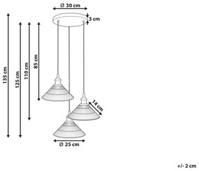 Sklenená závesná lampa s 3 svetlami priehľadná CURONE Beliani