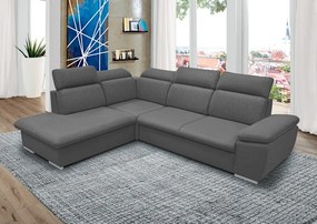 Rohová sedačka Aldon,dymovosivá štruktúrovaná látka, ľavý roh