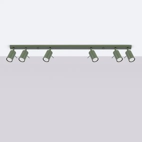 Sollux SL.1505 - Bodové svietidlo RING 6xGU10/10W/230V zelená