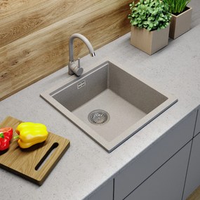 Gamma Decor 4850, 1-komorový granitový drez 480x500x215 mm, béžová, GMA-ZLE000169