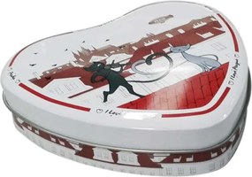 Home Elements Plechová krabička srdce 16,5x15,5x4 cm, Prague Cat