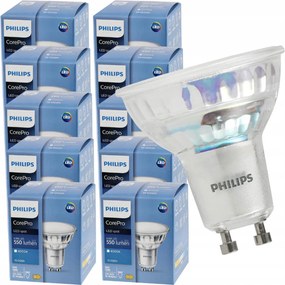 10x GU10 LED žiarovka PHILIPS 4,9W 550lm 4000k prémiová