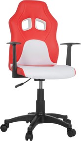 XXXLutz OTOČNÁ STOLIČKA PRE MLÁDEŽ, vzhľad kože, sieťovina, červená, biela MID.YOU - Online Only detský nábytok - 001918052606