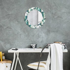 Okrúhle ozdobné zrkadlo Listy fi 50 cm