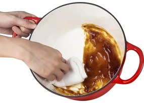 Smaltovaný liatinový hrniec s pokrievkou, 4L, červený