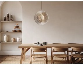 Drevený luster na lanku 1xE27/60W/230V priemer 50 cm masív/dyha/kaučukovník