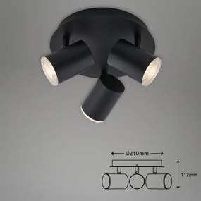 Briloner&nbsp;10476229 - Kúpeľňové bodové svietidlo 3xGU10/5W/230V IP44 čierna