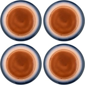 Modré/oranžové kameninové taniere v súprave 4 ks ø 27 cm Tatum – Bloomingville