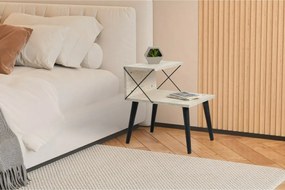 Nočný stolík Cross Travertine and Black