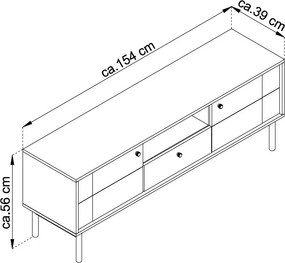TV skrinka Japandi, 154 cm, béžová kašmír