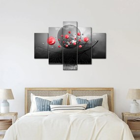 Obraz červených abstraktných gulí (150x105 cm)