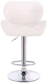 LuxuryForm DESIGN Barová stolička MILANO VELUR na striebornom tanieri - biela