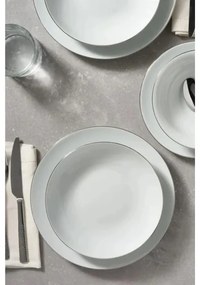 Jedálenská súprava 8 ks biela/strieborná/porcelán
