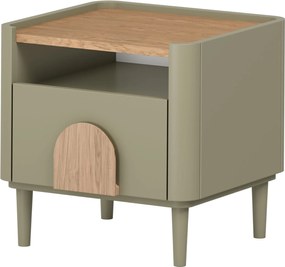 Nočný stolík Amilio 50 cm na nožičkách - eukalyptus / dub baltic dune / dub prírodný