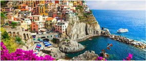 Obraz - Talianska dedinka Manarola (120x50 cm)