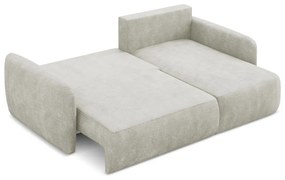 Krémová ženilková rozkladacia/s úložným priestorom rohová pohovka (pravý roh/s leňoškou) Lilo – Makamii