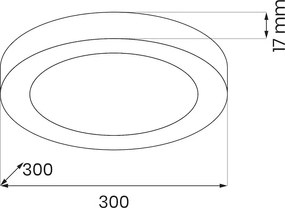 Stropné LED svietidlo Evora Round, 1x LED 24w, 3000-6000k, 3CCT, w