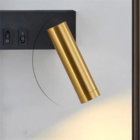 Toolight Toolight, LED nástenné svietidlo 8W, 4000K, APP1439-W RIGHT, čierna-zlatá lesklá, OSW-04777