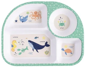 Biely detský tanier 27x21 cm Ocean – Ladelle