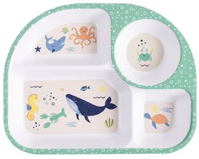 Biely detský tanier 27x21 cm Ocean – Ladelle