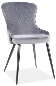 Jedálenská stolička LOTUS VELVET Farba: Sivá